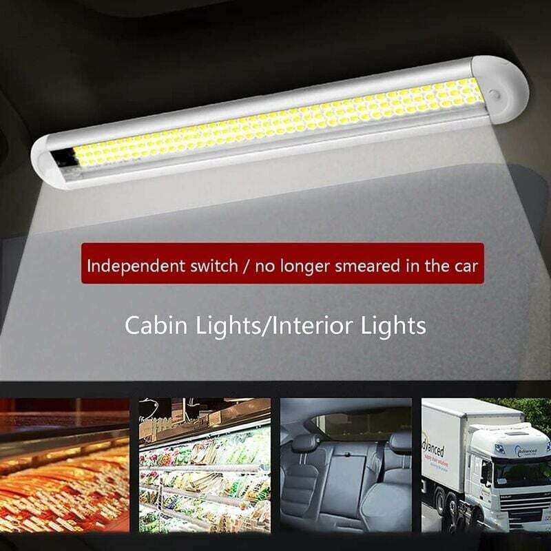 12 V LED-Lichtleiste, LED-Lampen für Wohnmobil, Beleuchtung für Wohnmobil, LED-Auto-Innenbeleuchtung mit Schalter, für Wohnmobil, Caravan, Boot,