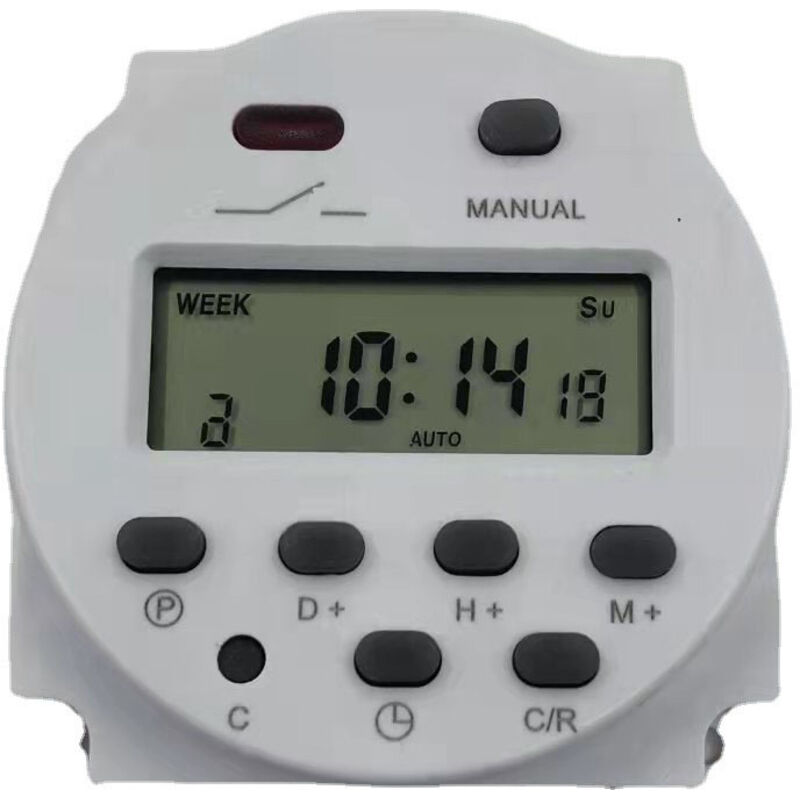 12 V Mini-LCD-Digital-LCD-Power-Wochenplaner-Relaisschalter Digital-Timer Power-Timer-Steuerung mit weißer wasserdichter Abdeckung