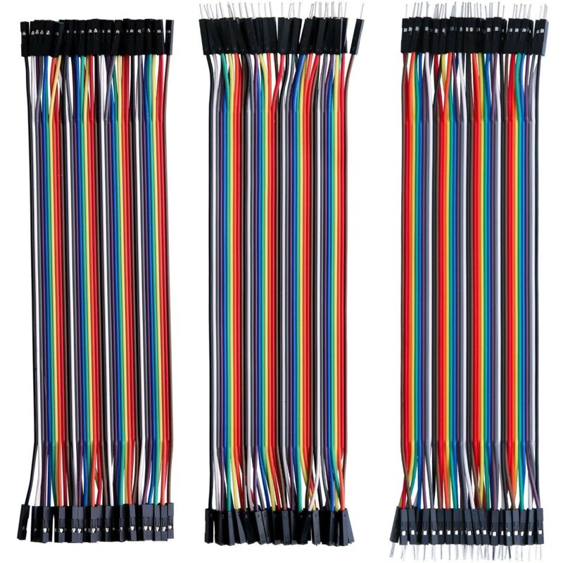 120 Dupont-Kabel in verschiedenen Farben, 40-polige Stecker-Buchse-, 40-polige Stecker-Stecker- und 40-polige Buchse-Buchse-Steckverbinder,