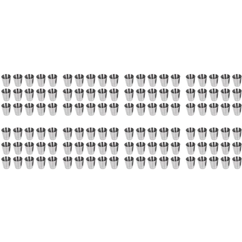 120 StüCk Edelstahl Schnaps GläSer Trink Gefäß, 30 Ml Camping Kaffee Tee Cup, für Whisky Tequila Liquor