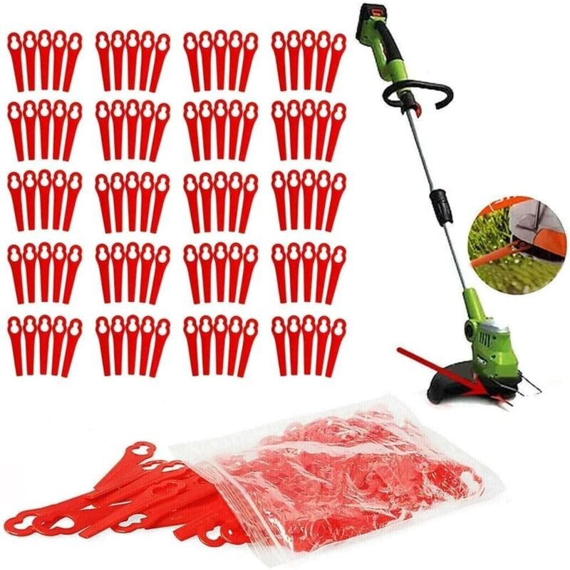 120 Stück Rasentrimmer Ersatzmesser Kunststoff Trimmer Messer für Akku Rasentrimmer & Rasenmäher Hochwertiges Zubehör