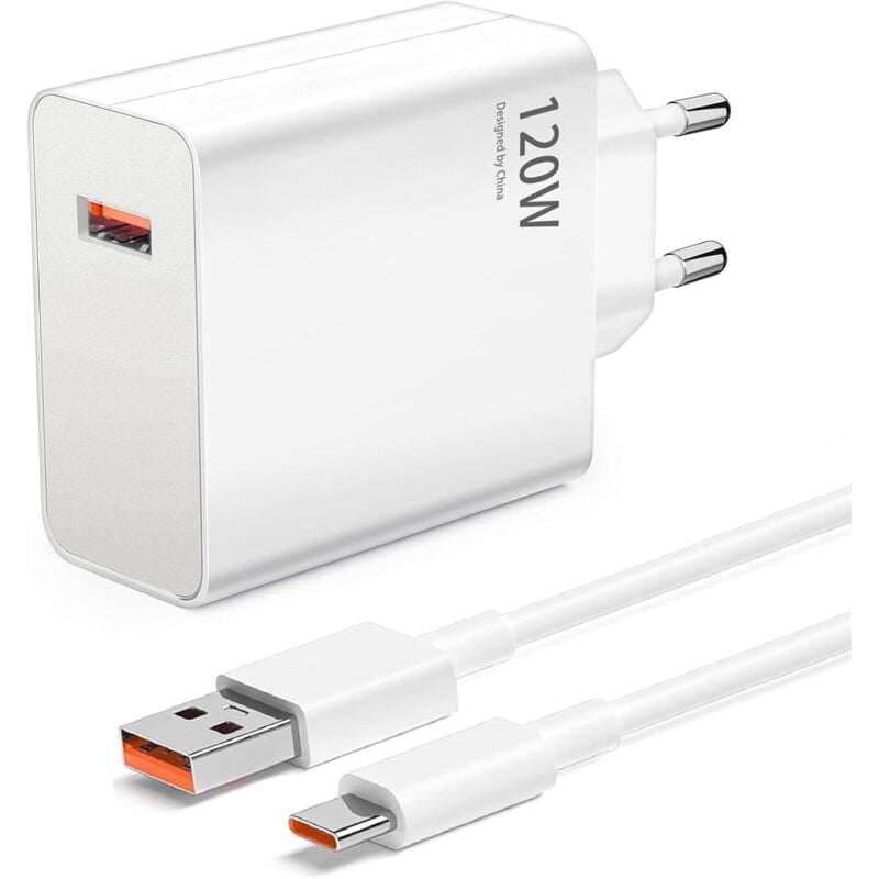 120 W USB-Schnellladegerät für Xiaomi 14T Pro /13T Pro /11T Pro, Turboladegerät mit 6 A USB-C-Kabel für Redmi Note 13 Pro+ 12 Pro+ 11 Pro+ 5G