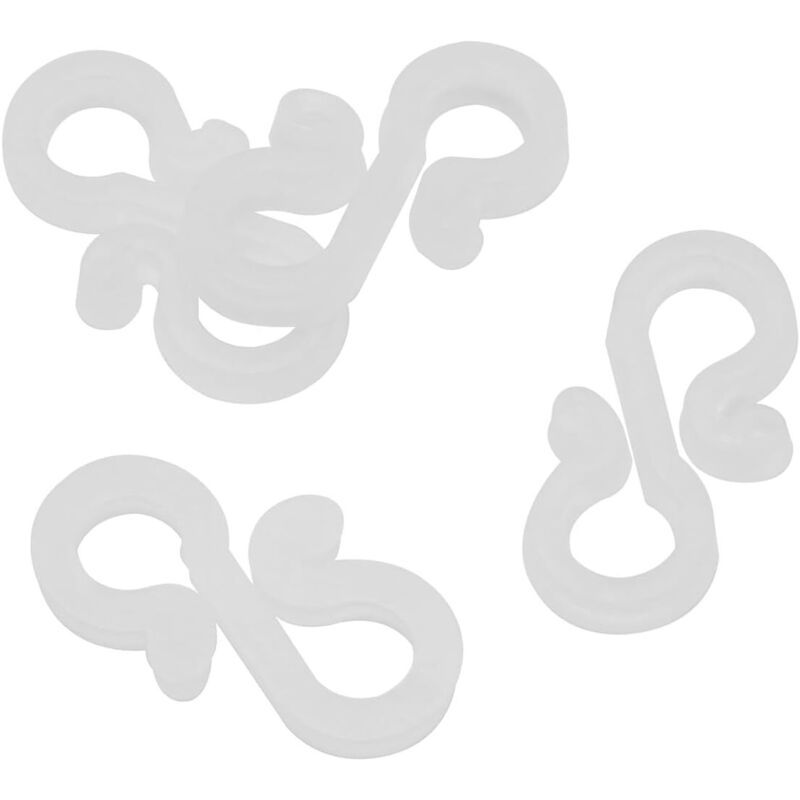 120 weiße, S-förmige Kunststoffschlaufen für Weihnachtsbeleuchtung und Außendekorationen, kein Bohren erforderlich, geeignet für Zäune und Terrassen,