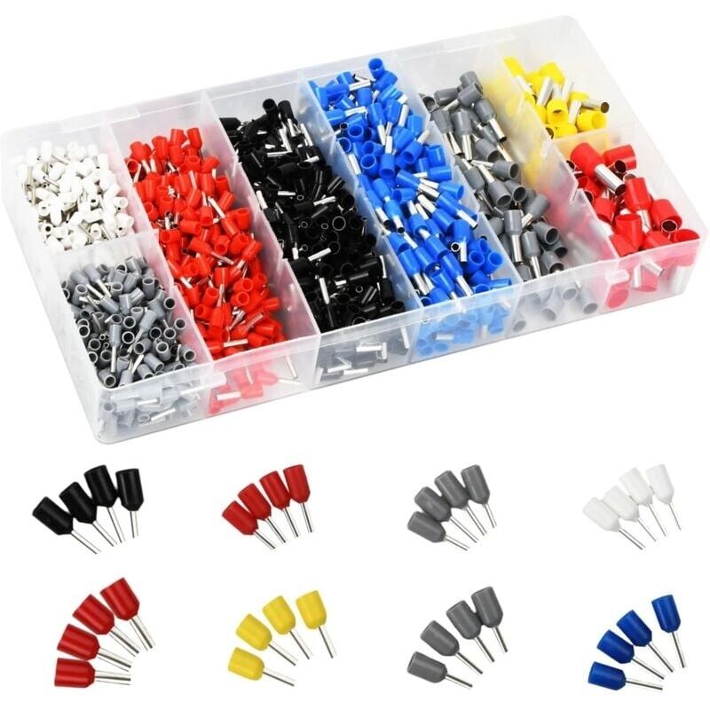 1200 Stück Elektrische Crimpklemmen, Verdrahtungsklemmen, Elektrische Kabelklemmen, Crimpklemmen-Kit, Elektrische Klemmen für Auto, Auto, Motorrad,