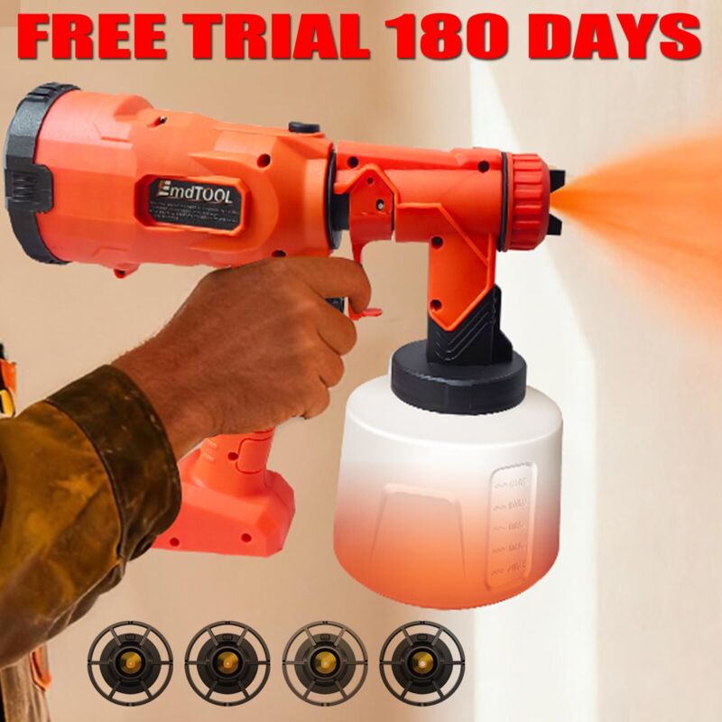 1200ML Farbsprühsystem Wandfarbe Lacke Lasuren Sprühen Farbsprühpistole +Zubehör