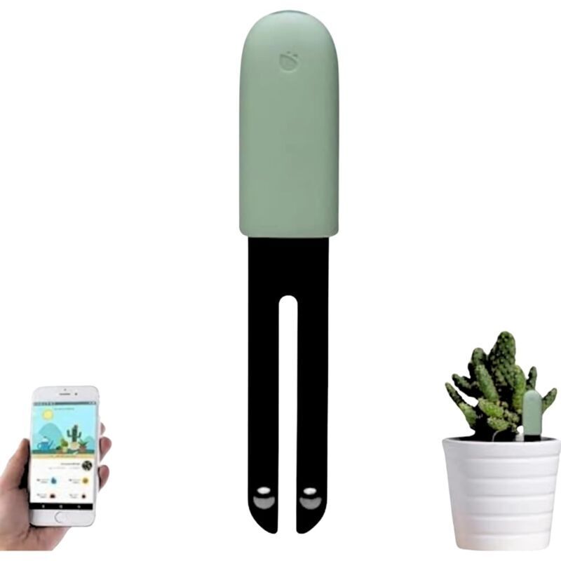 12×2,4×12,5 cm grün, 1 Stück 4-Hopf-Bodenfeuchtigkeitsmesser, Pflanzenfeuchtigkeitsmesser, intelligentes Pflanzenhygrometer, Überwachung A