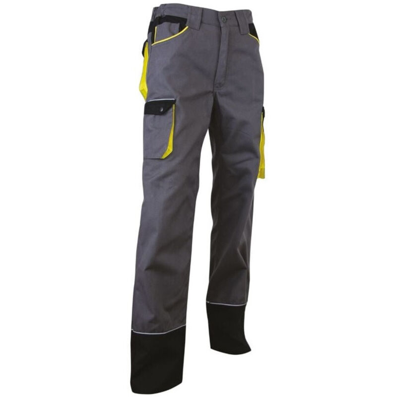 1258 - 38 LMA Pantalon de travail LMA sechoir taille 38 gris/noir/jaune zéro métal