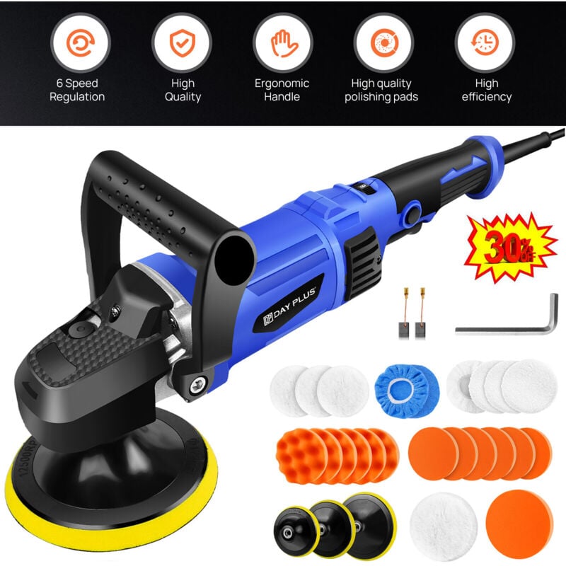 Dayplus - 125MM/150MM/180MM Exzenter Poliermaschine Politur Set Polierschwamm Zubehörset