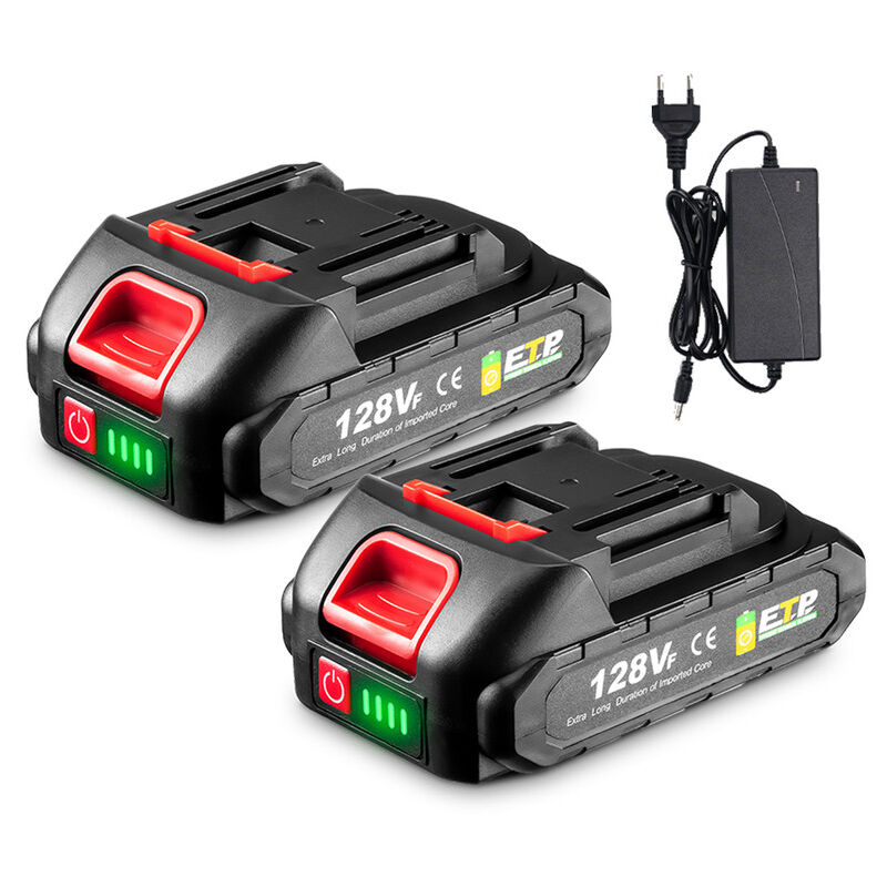 Onevan - 128 vf Batterie, LED-Display Lithium-Ionen-Batterie Ersatzbatterie für die Batterie Makita 18V b Series mit einer Batterieanzeige