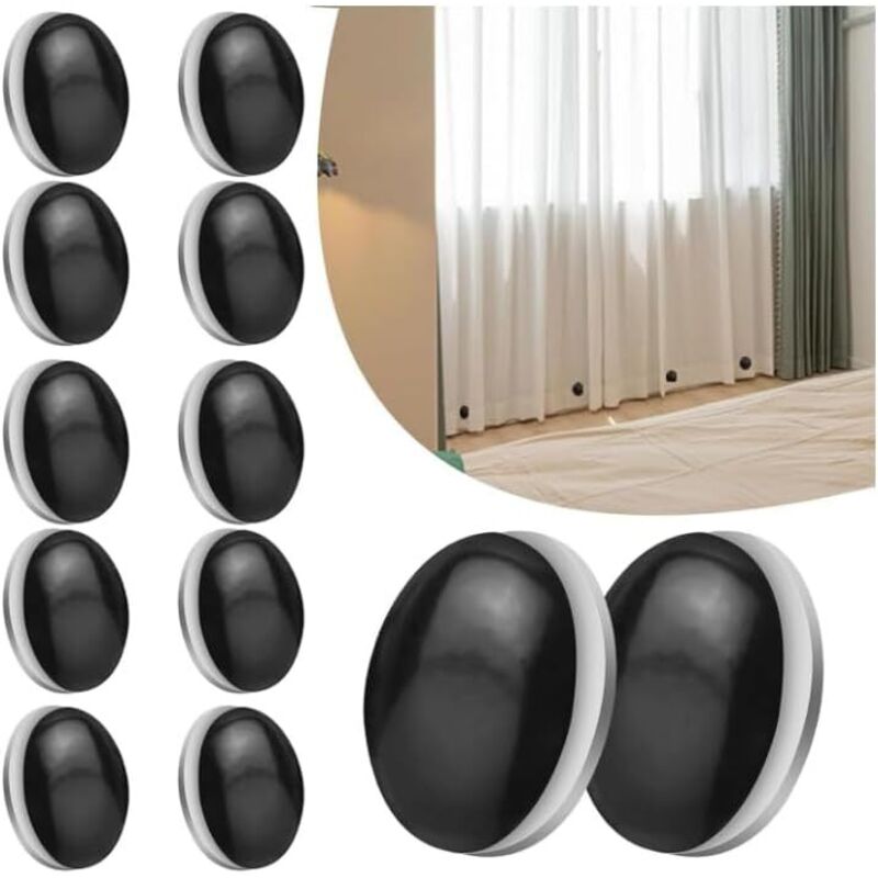 12er-Pack Duschvorhangmagnete, Vorhang-Raffhalter, Vorhanggewichte, Duschvorhangzubehör für Duschvorhänge, Vorhänge (schwarz)