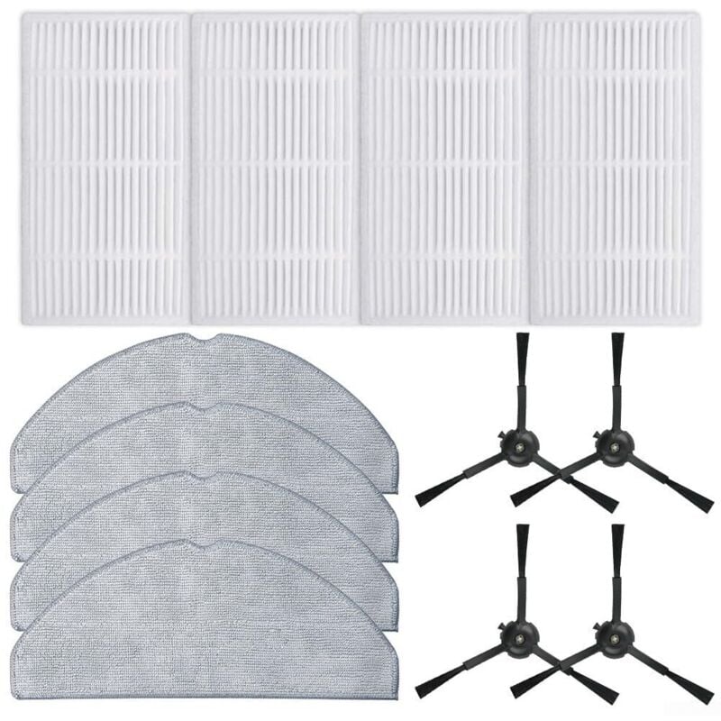 12er-Pack Ersatzteile für Tapo RV30 Max / RV30 Max Plus / RV20 Max / RV20 Max Plus Roboterstaubsauger, inkl. 4 HEPA-Filter, 4 Wischtücher und 4
