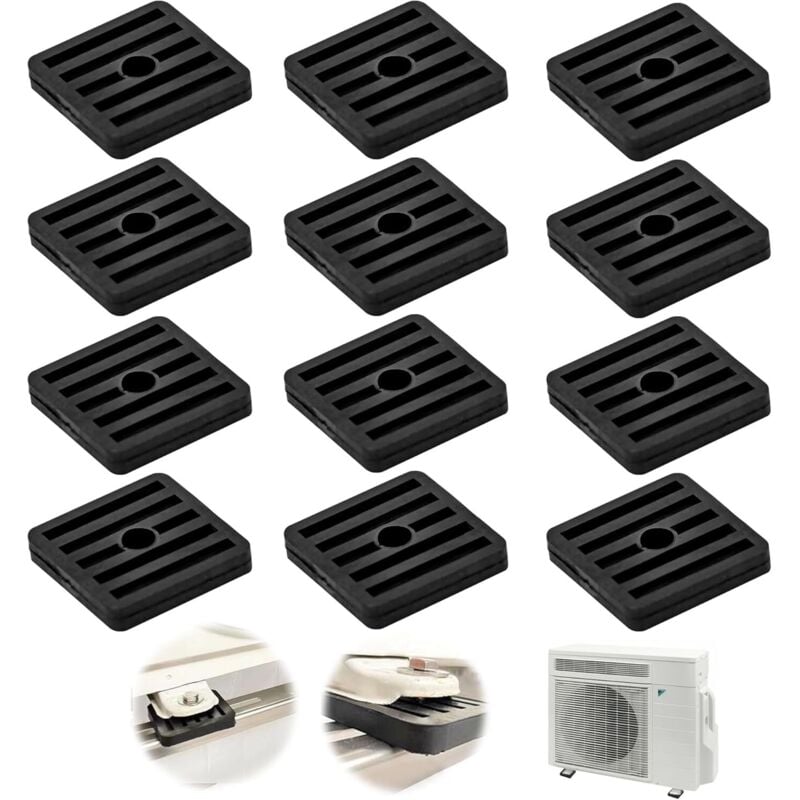 12er-Pack Gummi-Vibrationsdämpfer für Klimaanlagen, Antivibrationsfüße für Klimaanlagen, Kondensatorhalterung für Split-Klimaanlagen im Außenbereich,