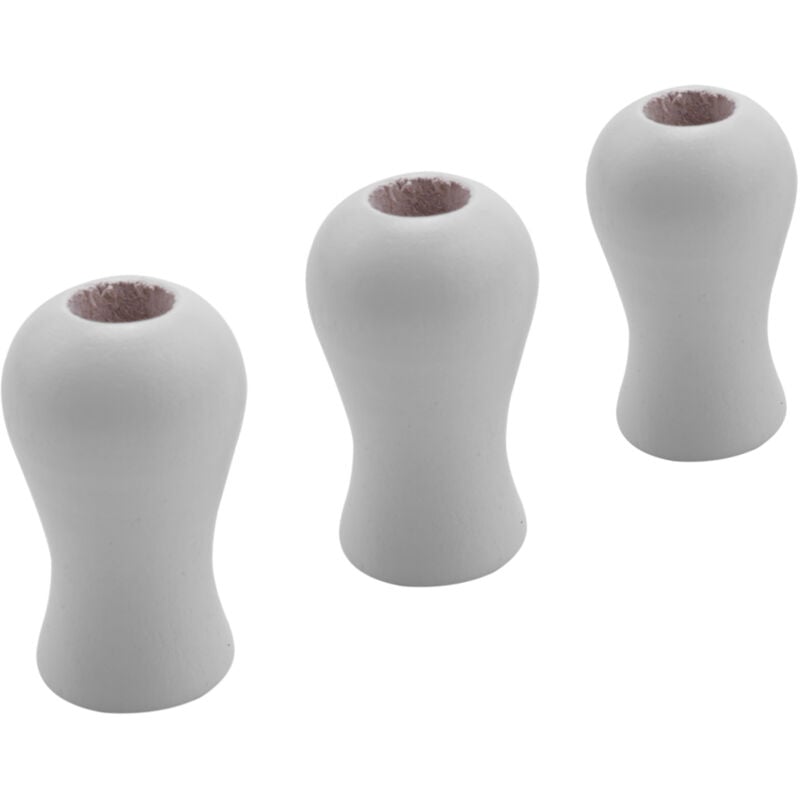 Tlily - 12er-Pack Holzkordelknöpfe für Fensterjalousien, Holzkugeln zum Aufhängen, kleine Anhänger, Tropfen, Zugende für Jalousien oder Rollos, weiß