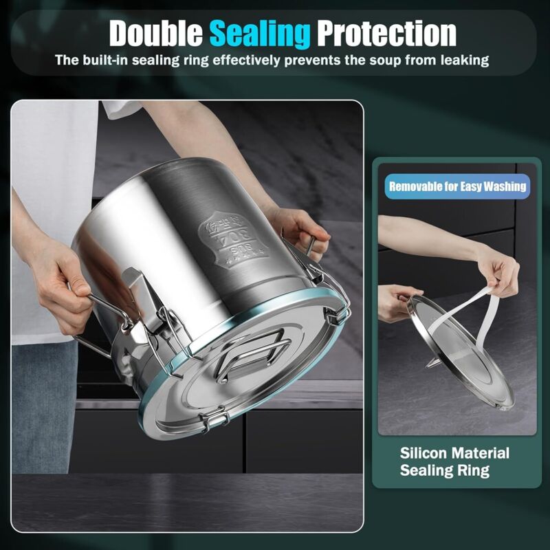 12L Edelstahl Getreidebehälter Küche Lebensmittel Mehl Öl Vorratsbehälter Kanister Eimer mit Deckel für Aufbewahrung verschiedener trockener/nasser