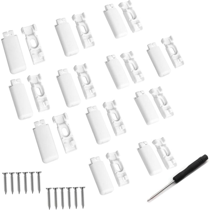 Bluedeer - 12pcs Weiß Plissee Ersatzteile KlemmträGer, KlemmträGer Plissee FüR Verspannte Plissees, FüR KlebeträGer Und Stick & Fix Front Klebeplatten