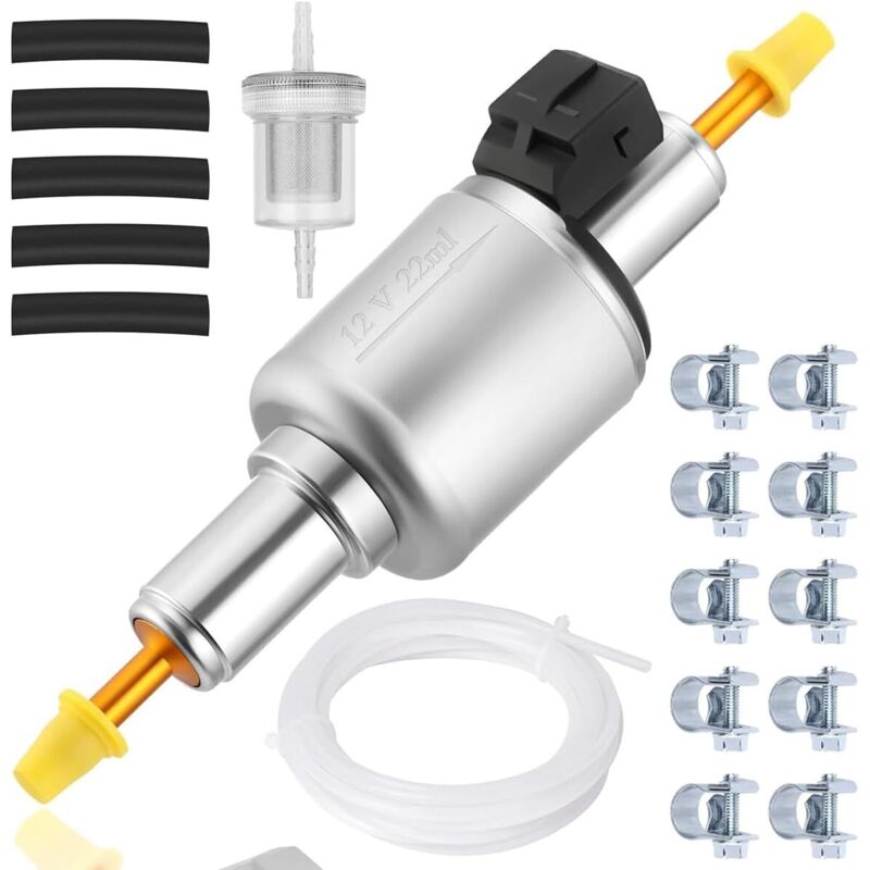 12V 22ML Ölkraftstoffpumpen-Kit für 2KW 3KW 4KW 5KW 8KW Diesel-Luftvorwärmer für Eberspächer D2 D4 D5 Standheizung, Airtronic Pumpen-Ersatzteile