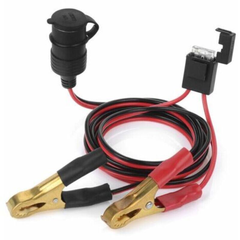 12V 24V Buchse für Zigarettenanzünder im Auto zu Batterieklemmen Krokodilklemmen Verbinder 2FT Autobatterie Klemm-auf Verlängerungskabel zum