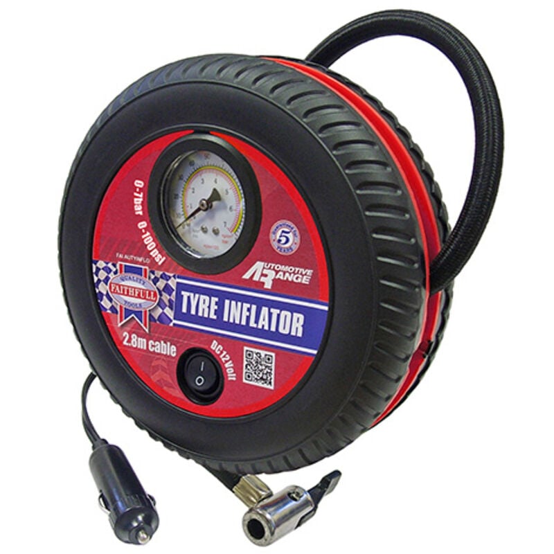 12V 7bar Tragbarer Luftkompressor/Aufblasgerät Faithfull