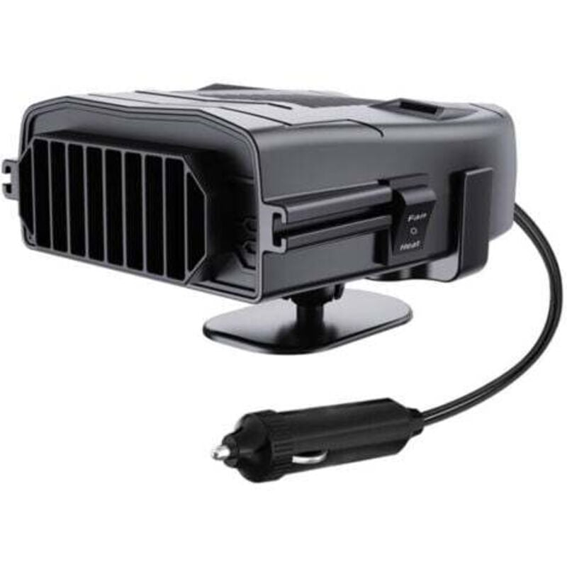 12V Auto Heizung 360° Drehbar - 2-in-1 Heizung und Enteiser - Für Armaturenbrett Montage - Kompakt & Effizient (Schwarz)