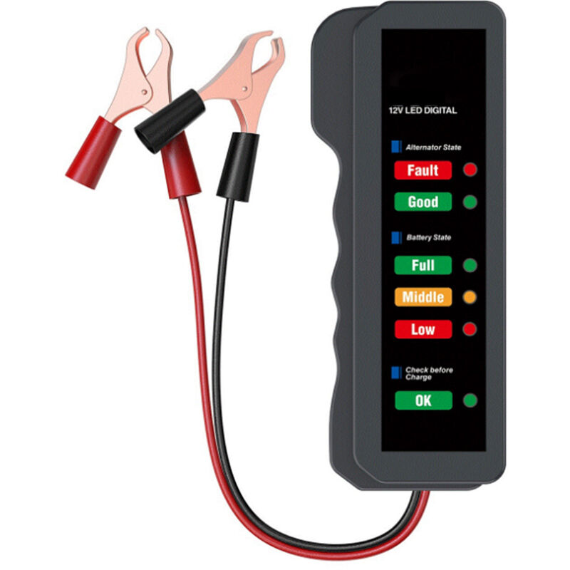 12V-Autobatterietester – 6 LEDs, Lichtmaschinen-Diagnosegerät