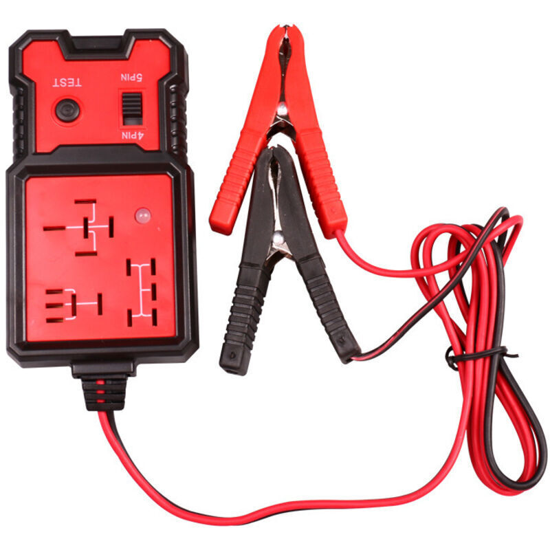 12V Kfz-Elektronikrelais-Tester, Batterieprüfer mit Klemmen, Kfz-Relais-Diagnosegerät