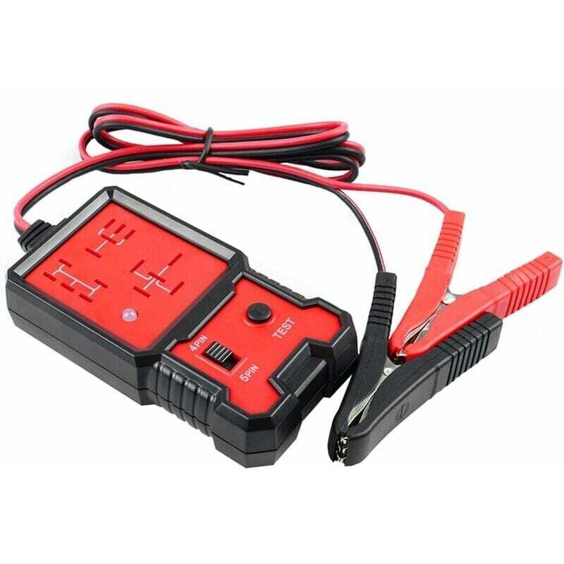 12-V-Automobil-Elektronik-Relaistester, Batterierelais-Tester-Testgerät, Auto-Relais-Diagnosetool, Autobatterie-Prüfer mit Clips, tragbar,