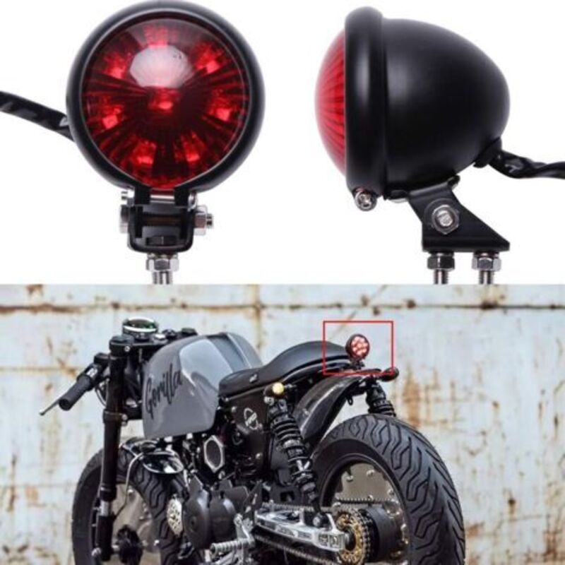 12V Motorrad Rückleuchten Rote LED Bremsrücklichtlampe für Street Bike Chopper Bobber Cafe Racer Cruiser.