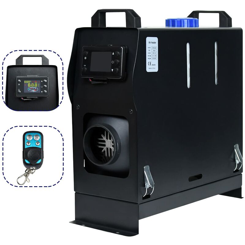 12V Standheizung Diesel, 8KW Diesel Lufterhitzer, Luft Dieselheizung, Luftheizung Air Diesel mit Fernbedienung LCD Monitor und Schalldämpfer für Auto