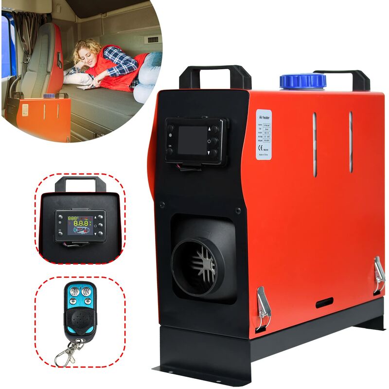 12V Standheizung Diesel, 8KW Diesel Lufterhitzer, Luft Dieselheizung, Luftheizung Air Diesel mit Fernbedienung LCD Monitor und Schalldämpfer für Auto