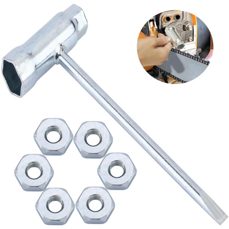 13 mm 19 mm Zündkerzenschlüssel mit 6 8 mm Muttern für Stihl Kettensäge 017 019 020 023 025 036 046 048 MS170 MS230 MS360 MS640 und mehr (T-Schlüssel