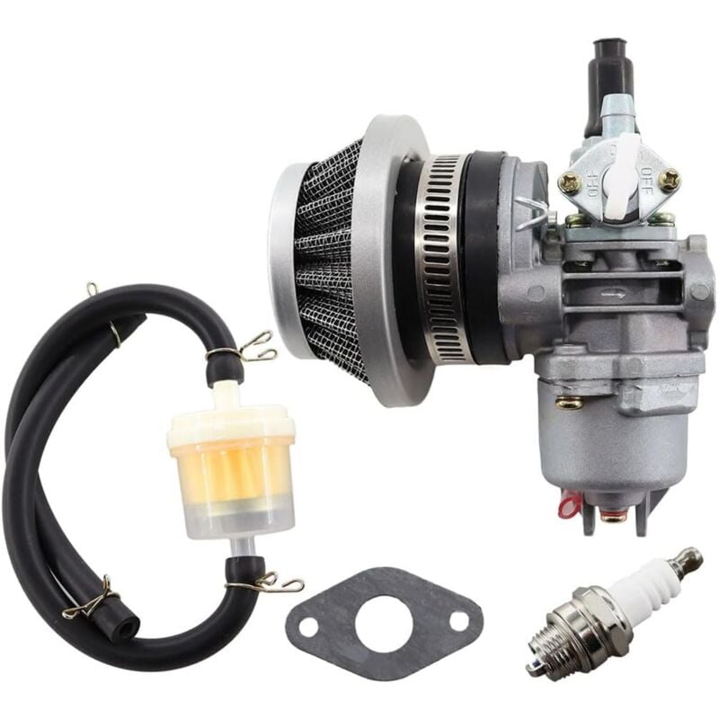 13 mm Motorvergaser für 2-Takt 47 cc 49 cc 43 cc Mini atv Quad Dirtbike Pocket Bike mit Luftfilter, Kraftstofffilter, Benzinschlauch