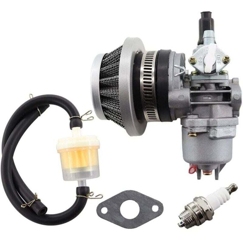 13-mm-Motorvergaser für 2-Takt 47 cc 49 cc 43 cc Mini ATV Quad Dirtbike Pocket Bike mit Luftfilter, Kraftstofffilter, Gasschlauch