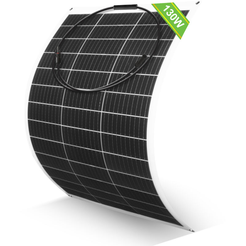 Eco-worthy - 130W 12V Flexibel Solarpanel Mono Solarmodul Charger für Wohnmobile Camper Van Boote und Balkonkraftwerk
