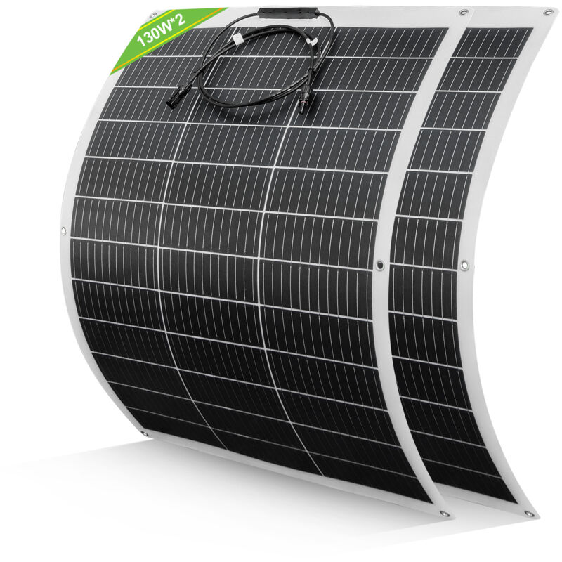 Eco-worthy - 260W 12V Flexibel Solarpanel Monokristallin Solarmodul Photovoltaik für Wohnmobile Camper Van Boote und Balkonkraftwerk