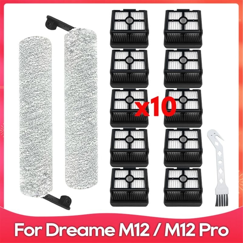 13PCS Für M12 / Pro Boden Wäscher Vakuum Zubehör Roller Pinsel Hepa-Filter Ersatz Ersatzteile
