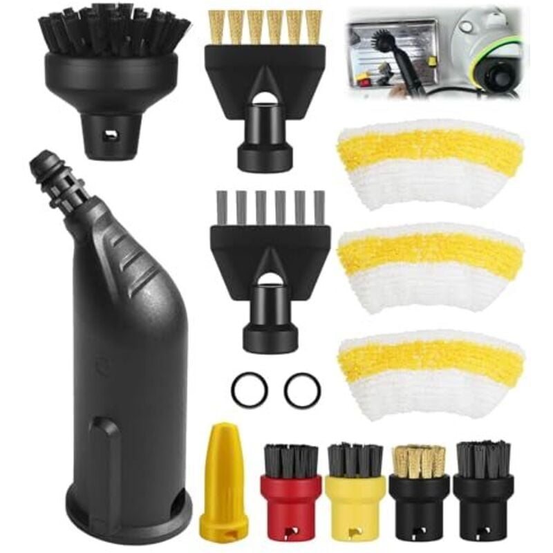 14 Stuck für Kärcher SC1 SC3 SC5 SC4 SC2 Zubehör, für Kärcher SC1 SC3 SC5 SC4 SC2 Dampfreiniger Zubehör inkl. verlängerter Düse, gebogener Düse,