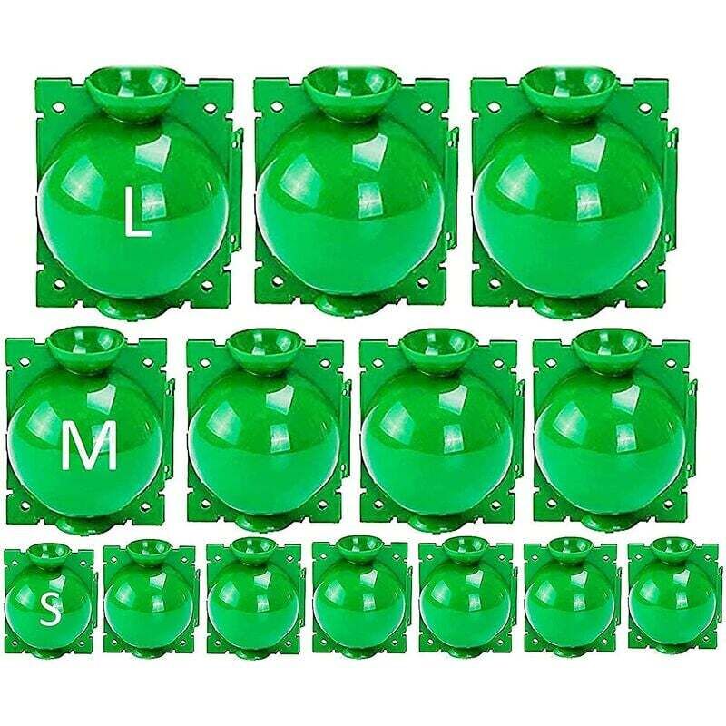 14 Stück Pflanzen-Wurzelbox, Vermehrungsball, Pfropfbox, Hochdruck-Vermehrungsballbox, Pflanzen-Wurzelgerät (L+M+S, Grün)