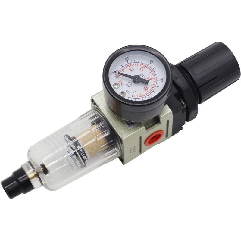 1/4 Zoll Druckluft-Wasserabscheider Druckminderer für Kompressor Pneumatische Komponenten Regler Gasfilter Prozessor