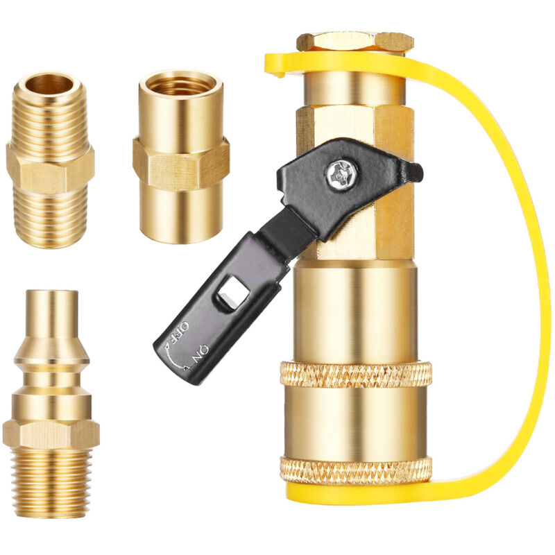 1/4 Zoll Kugelhahn-Schnellverbinder, nordamerikanischer Kupfer-Konvertierungsverbinder, RV-Schnellverbinder-Zubehör, Propangasschlauch-Zubehör, 4
