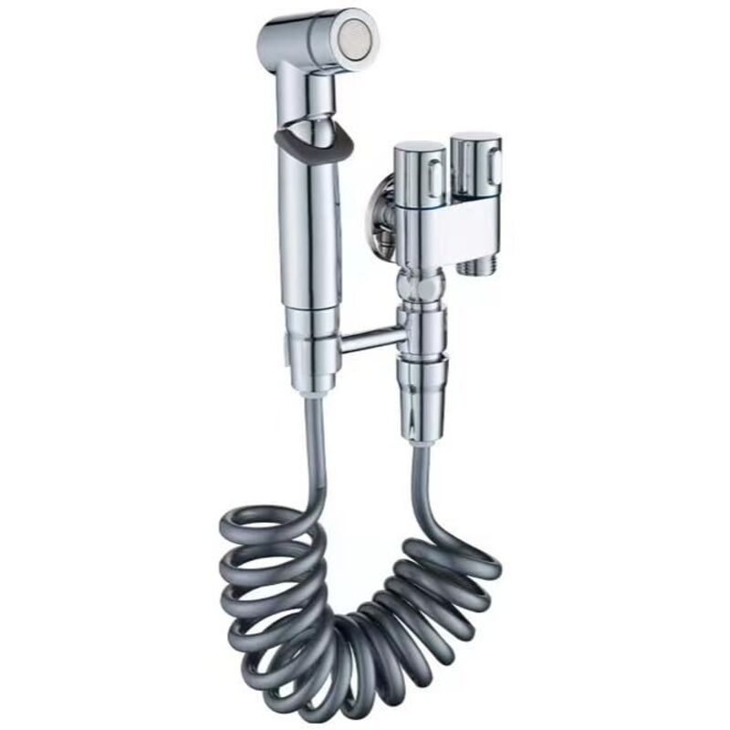 Hygienische Dusche für Toilette, Edelstahl-Bidetarmatur für Toilette, Bidetdusche mit Wasserstrahl, Toilettenarmatur mit Bidetschlauch