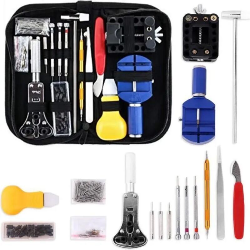 147-teiliges Uhrenreparatur-Werkzeugset, professionelles Uhrmacher-Werkzeugset zum Entfernen von Uhrenarmbändern und Öffnen von Uhrengehäusen.