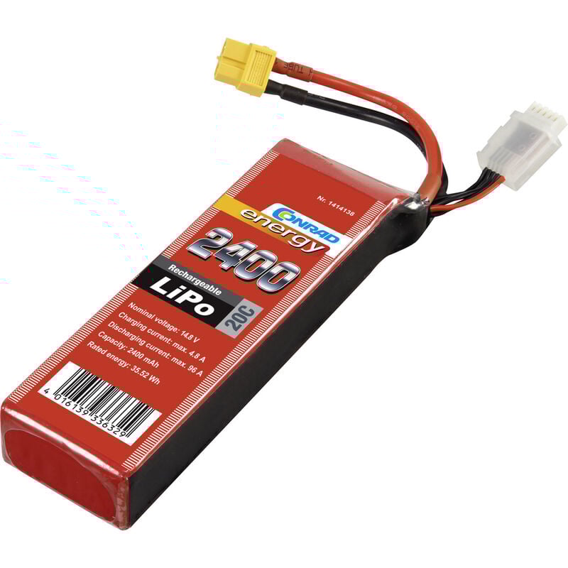 Conrad energy Modellbau-Akkupack (LiPo) 14.8 V 2400 mAh Zellen-Zahl: 4 20 C Softcase XT60