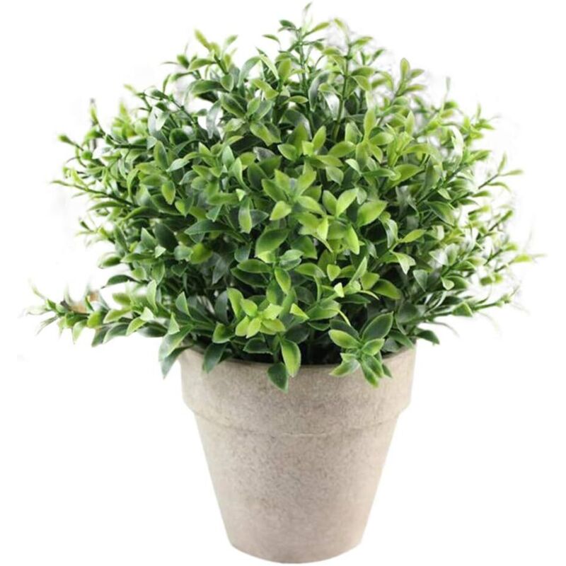 15 cm künstliche Pflanzen, Kunstblumen im Plastiktopf mit Topf, künstliche Blumen für Büro, Zuhause, Außendekoration