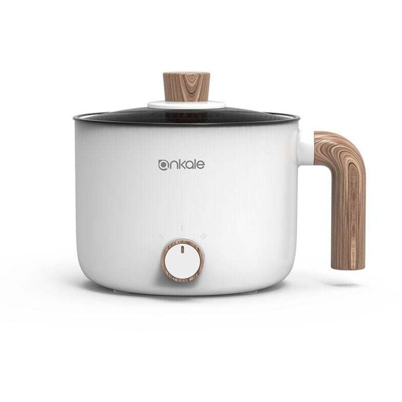 1,5 l kleiner Reiskocher aus Edelstahl, multifunktionaler Reiskocher/tragbarer Reiskocher für Studio/Hotel/Camping/Büro, weiß