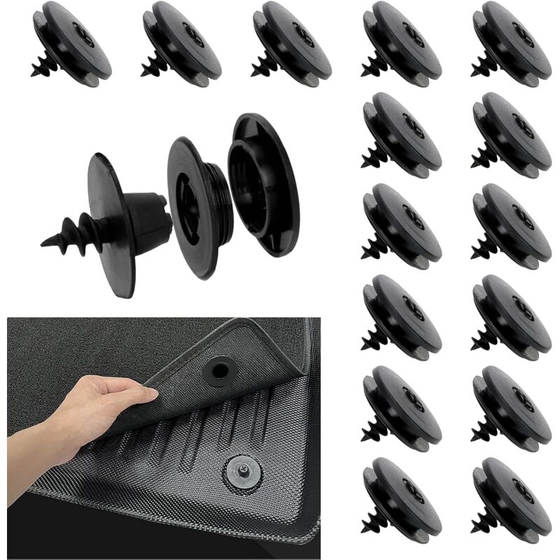 15 Stück Befestigungsclips für Automatten, universell 3-in-1 für Antirutschmatten, Teppichstützclips, Druckknöpfe für Fußmatten für viele