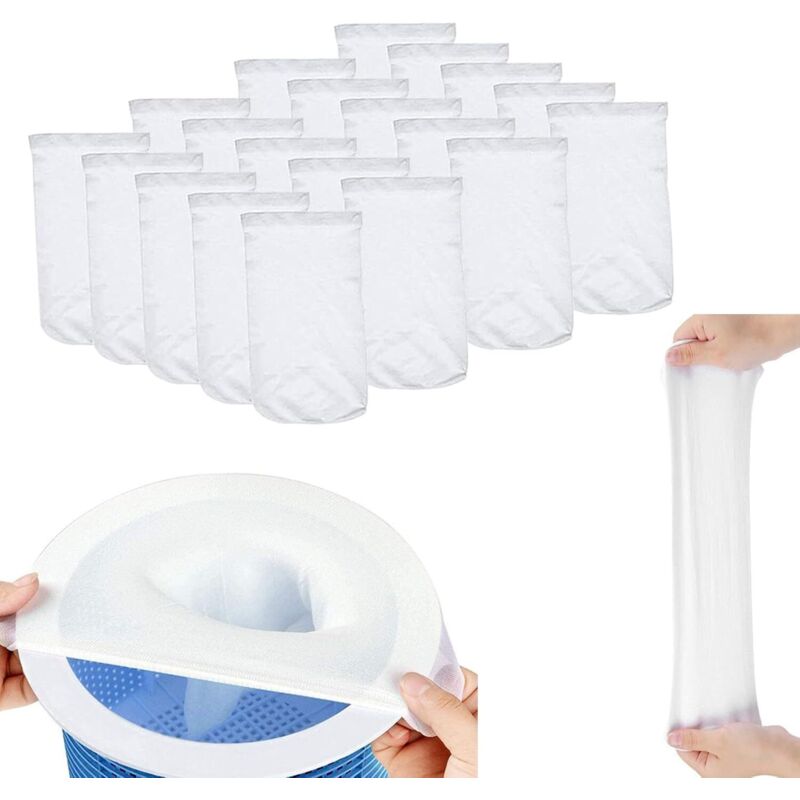 15 Stück Pool-Skimmer-Socken, Skimmer-Socken, Filterkorb-Socken, für Poolnetzoberfläche, Flockungsmittel-Filternetz