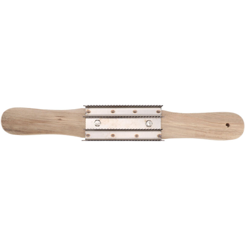 15-Zoll-Polierrechen aus Edelstahl mit Holzgriff – Zum Reinigen von Felgen und Entfernen von Metallpolierrückständen – 37 cm – 360 g