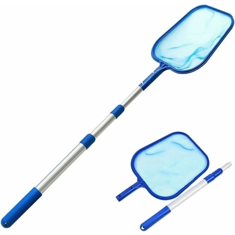 150 cm Pool-Skimmernetz mit 41 Zoll Teleskopgriff. Professionelles Pool-Skimmernetz. Feinmaschiges Pool-Reinigungsset für Pools, Spas, Teiche und