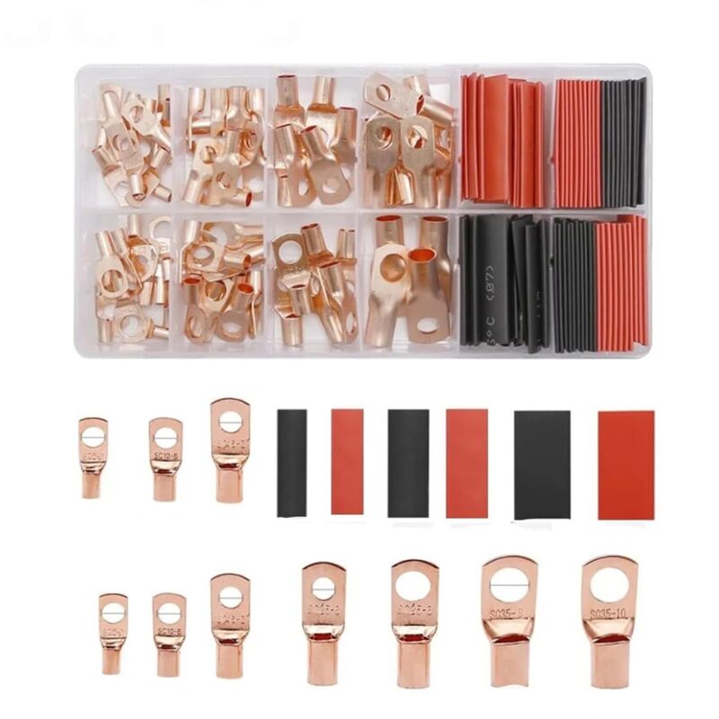 Bluedeer - 150 Stück Rohrkabelschuhe, Kabelschuhe Set für Kfz Batteriekabel Set, 70 Rohrkabelschuhe Set, 80 Hülse, sc Rohrkabelschuh Set, Kabelschuhe