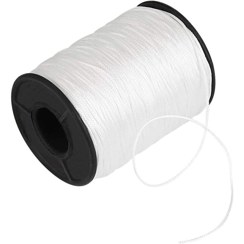 Ersandy - 150 Yards geflochtenes Schattenseil, Durchmesser 1 mm, weiße Polyethylenschnur für Jalousien, Vorhänge, Aluminiumlamellen,